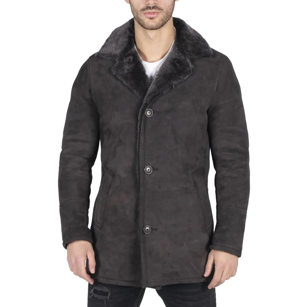 Giacca Classica da Uomo Cappotto Lungo con Bottoni e Collo V Retro Vintage