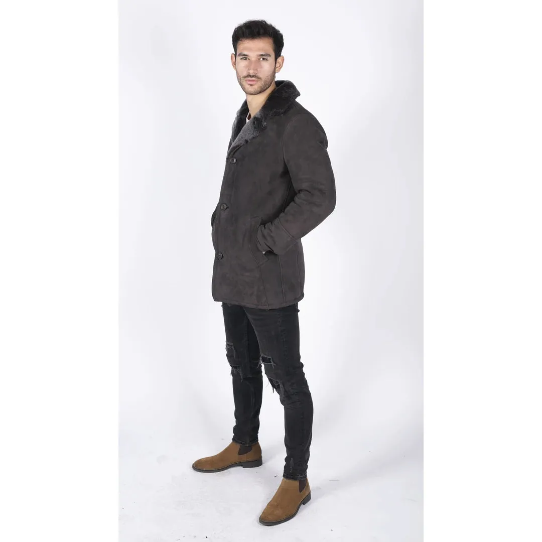 Giacca Classica da Uomo Cappotto Lungo con Bottoni e Collo V Retro Vintage