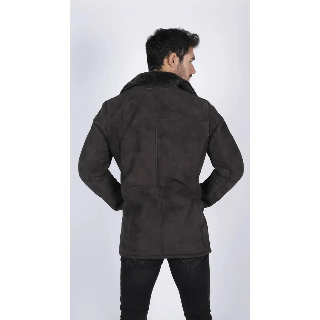 Giacca Classica da Uomo Cappotto Lungo con Bottoni e Collo V Retro Vintage
