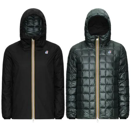 Giacca Corta Bambino K-WAY Marguerite Thermo Plus2 Double K111BJW ACN Nero Verde