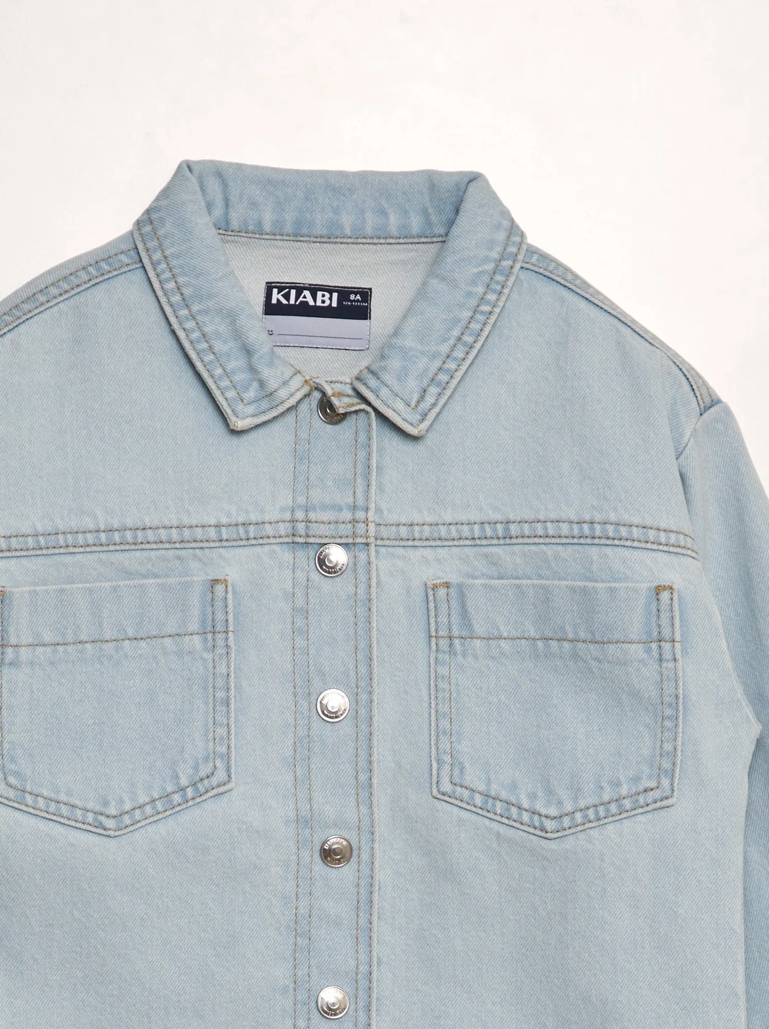 Giacca in jeans con bottoni a pressione - BLU