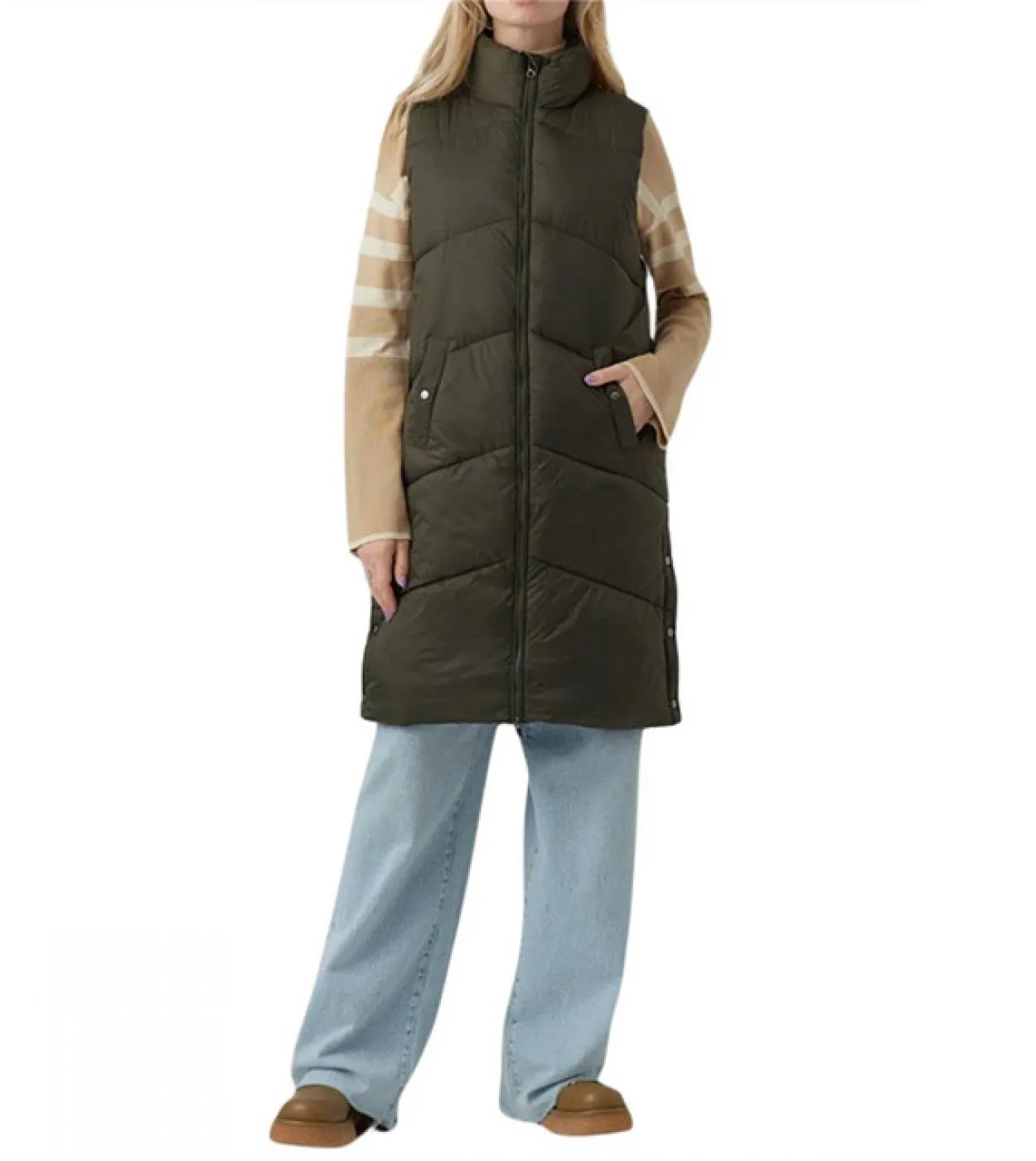 Gilet femminile autunno inverno caldo piumino cappotti colletto alla coreana tinta unita gilet imbottito leggero con cerniera co
