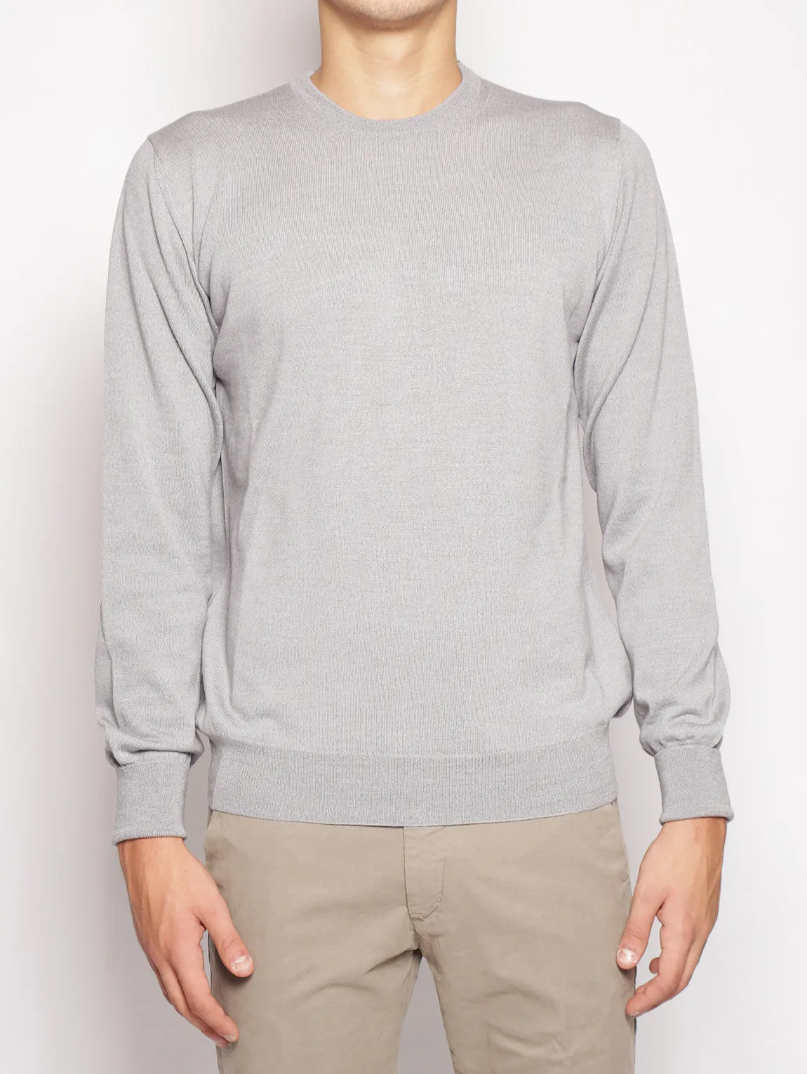 Girocollo in Lana Merinos Grigio