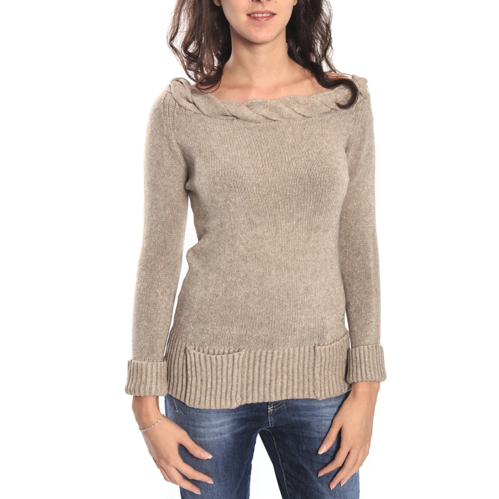 GRAFFIO Maglia scollo con treccia FANGO Art. WGD384