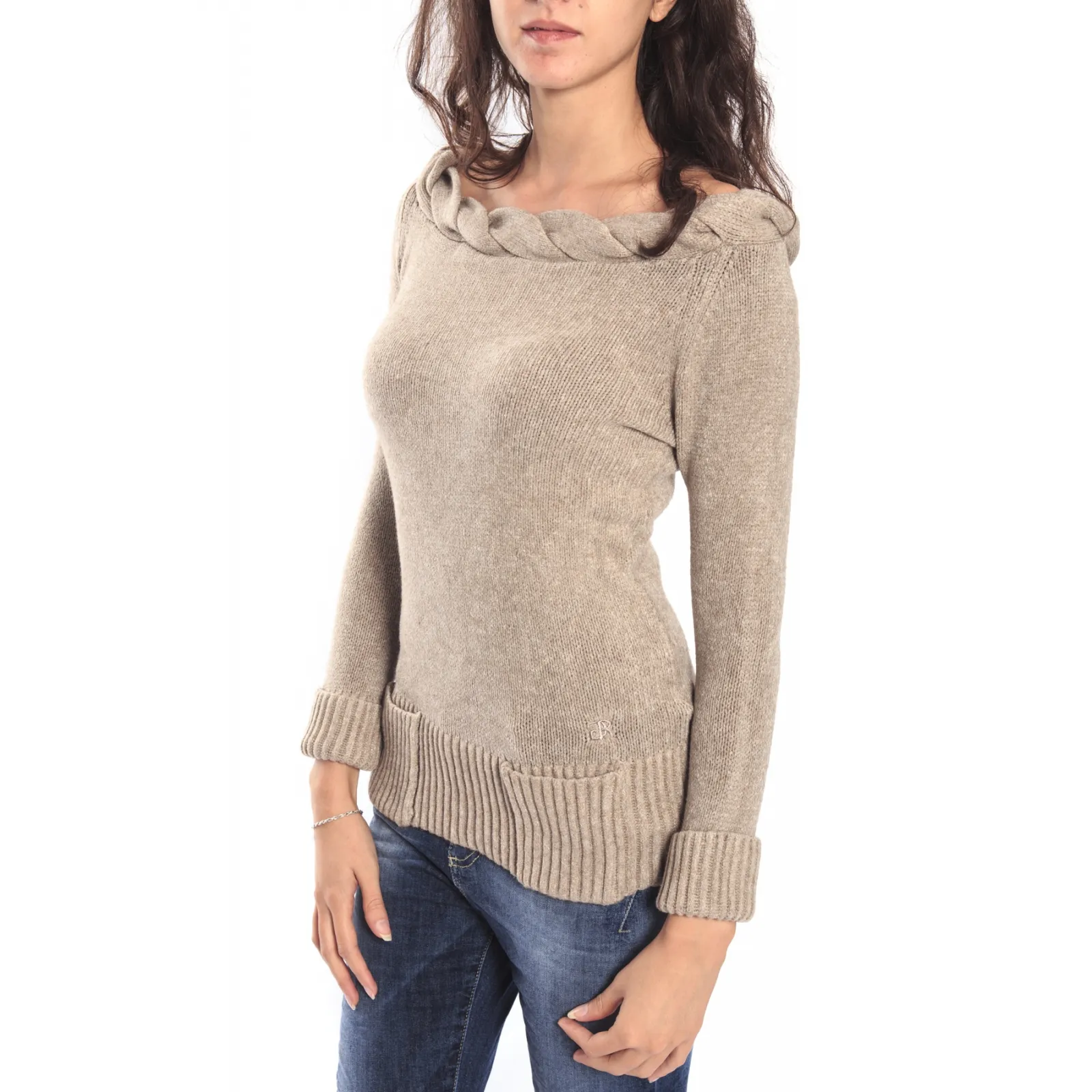 GRAFFIO Maglia scollo con treccia FANGO Art. WGD384