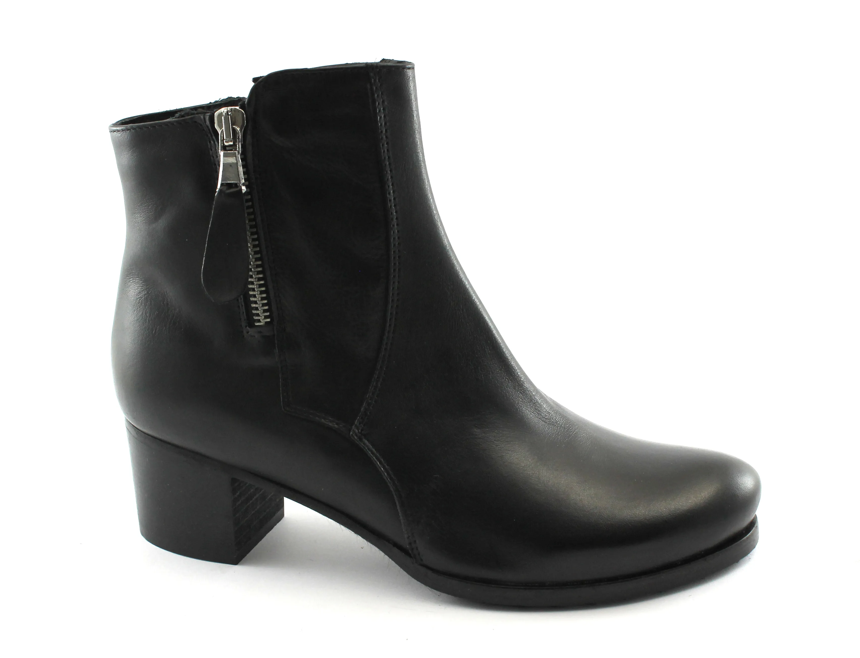 GRUNLAND KUSA PO1604 nero scarpe stivaletti donna tronchetti zip pelle