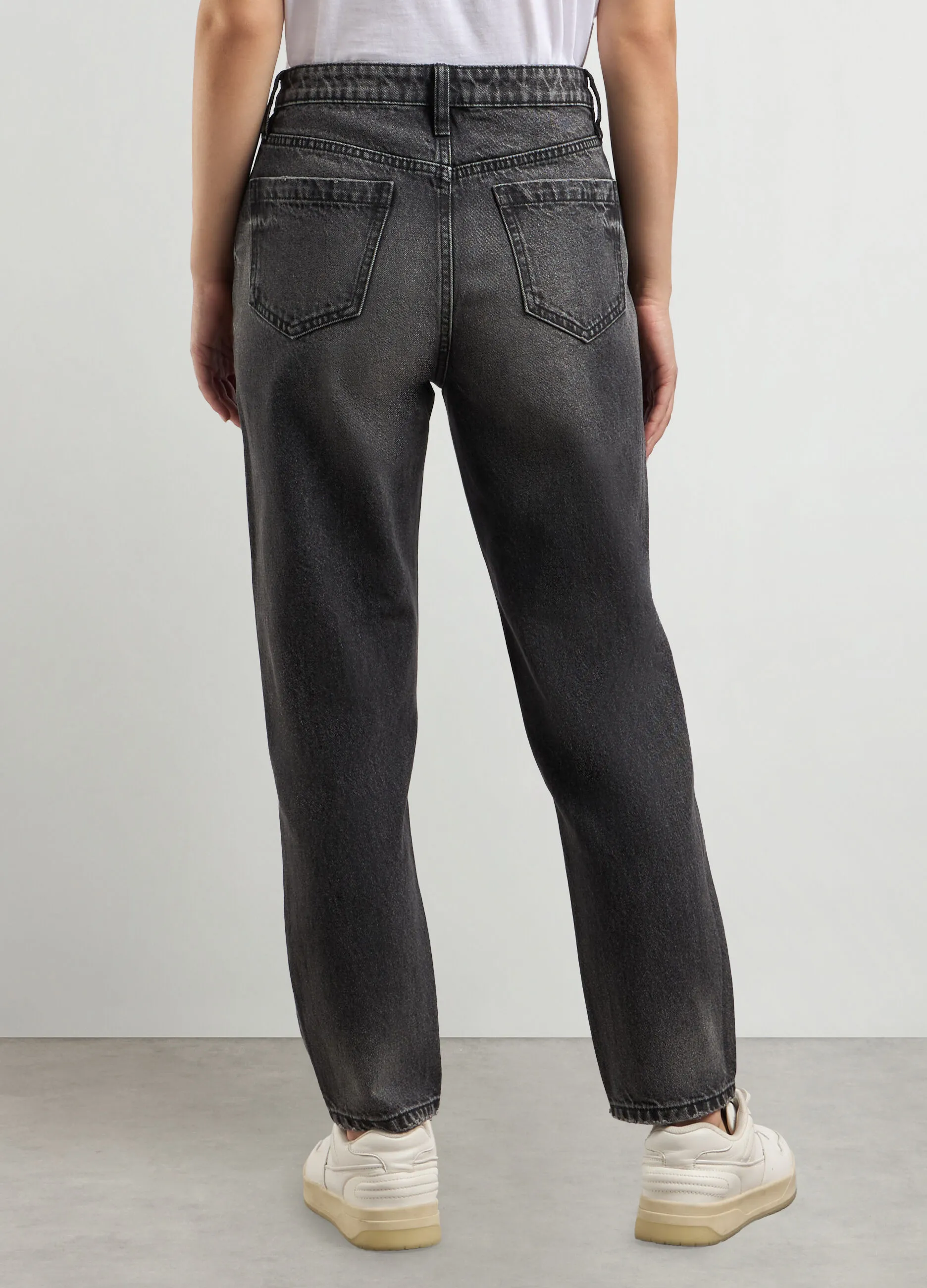 HOLISTIC  Pantaloni in denim di puro cotone mom fit donna