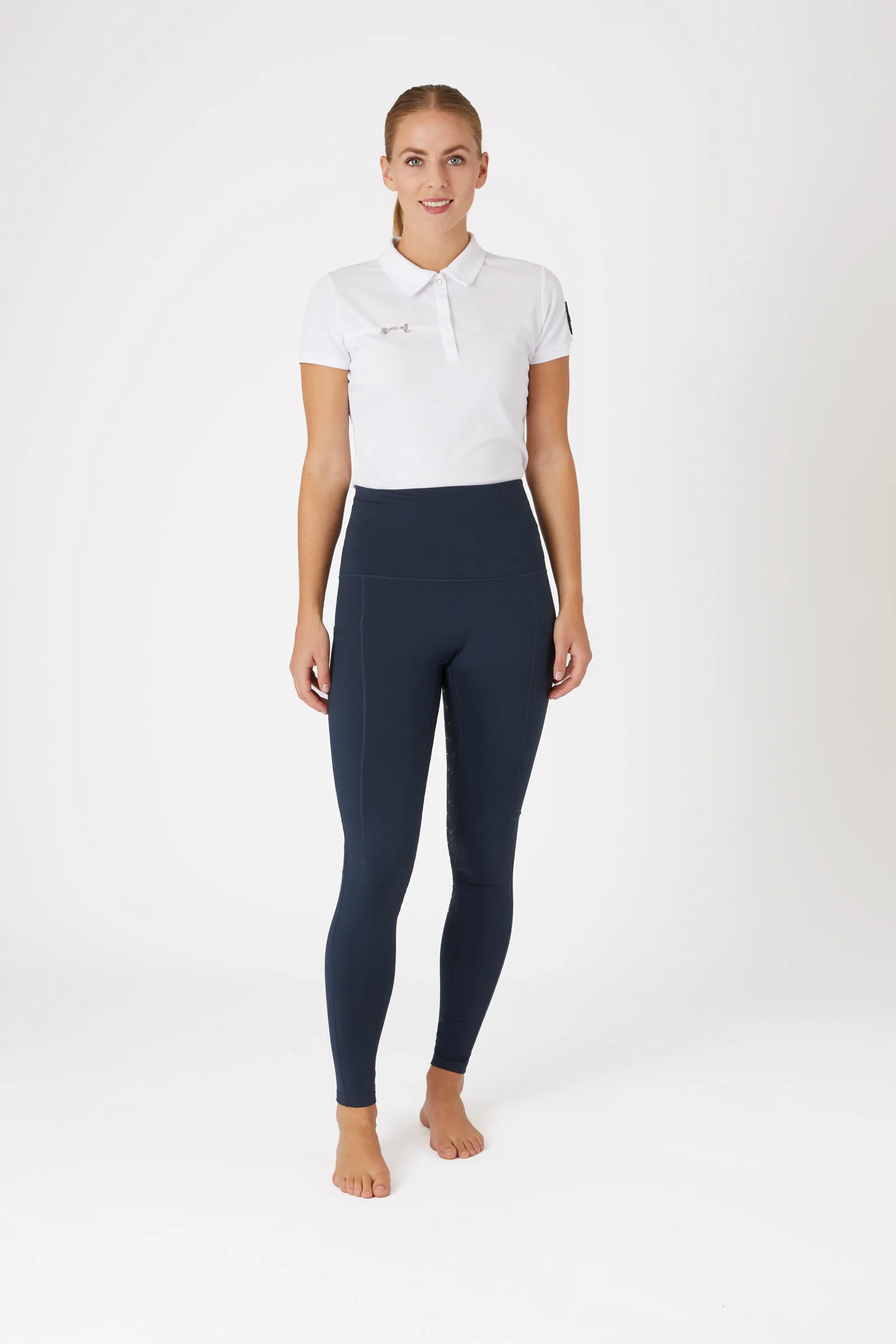 Horze Mette Leggins da equitazione termici con full seat e vita alta