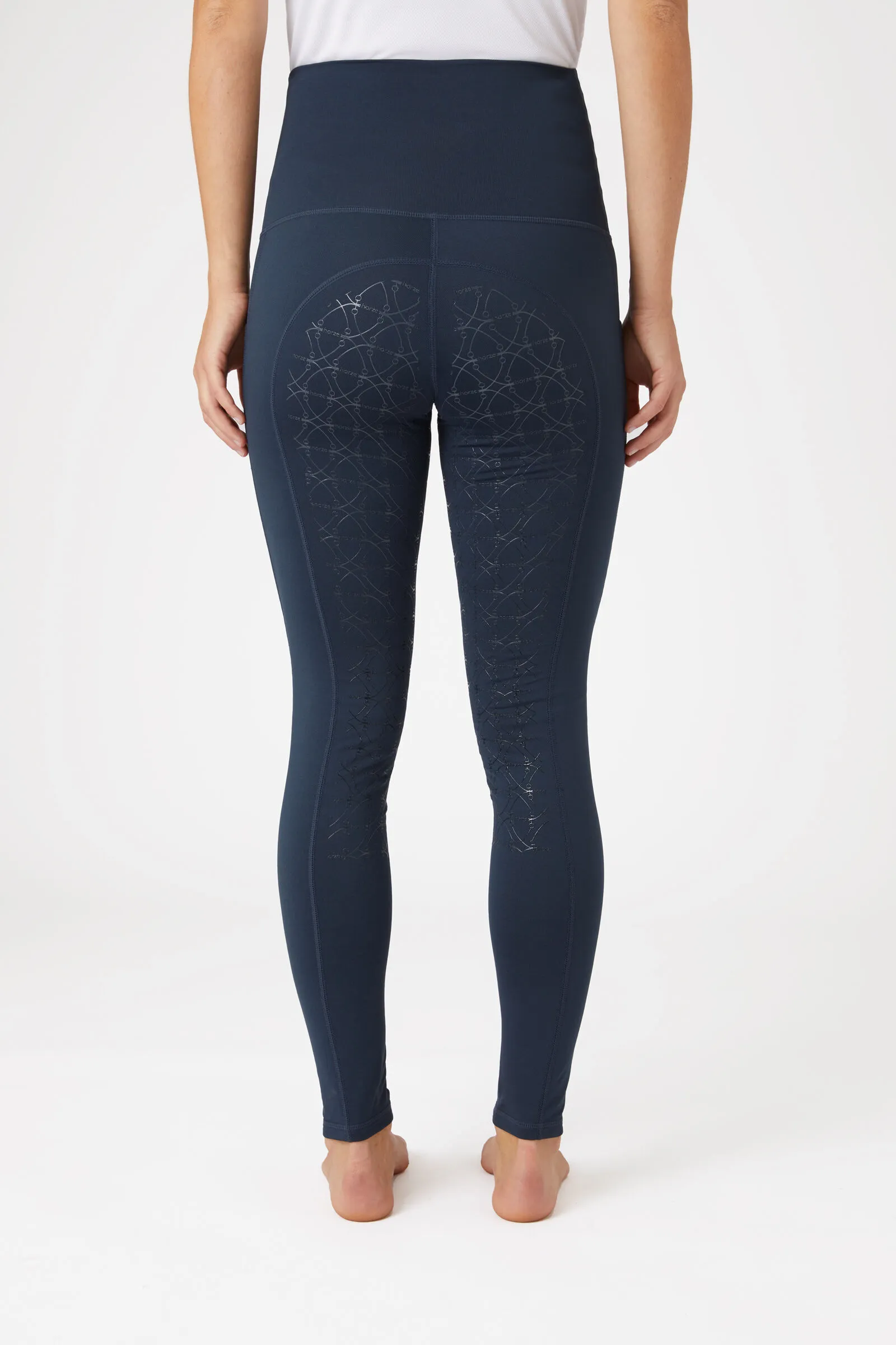 Horze Mette Leggins da equitazione termici con full seat e vita alta