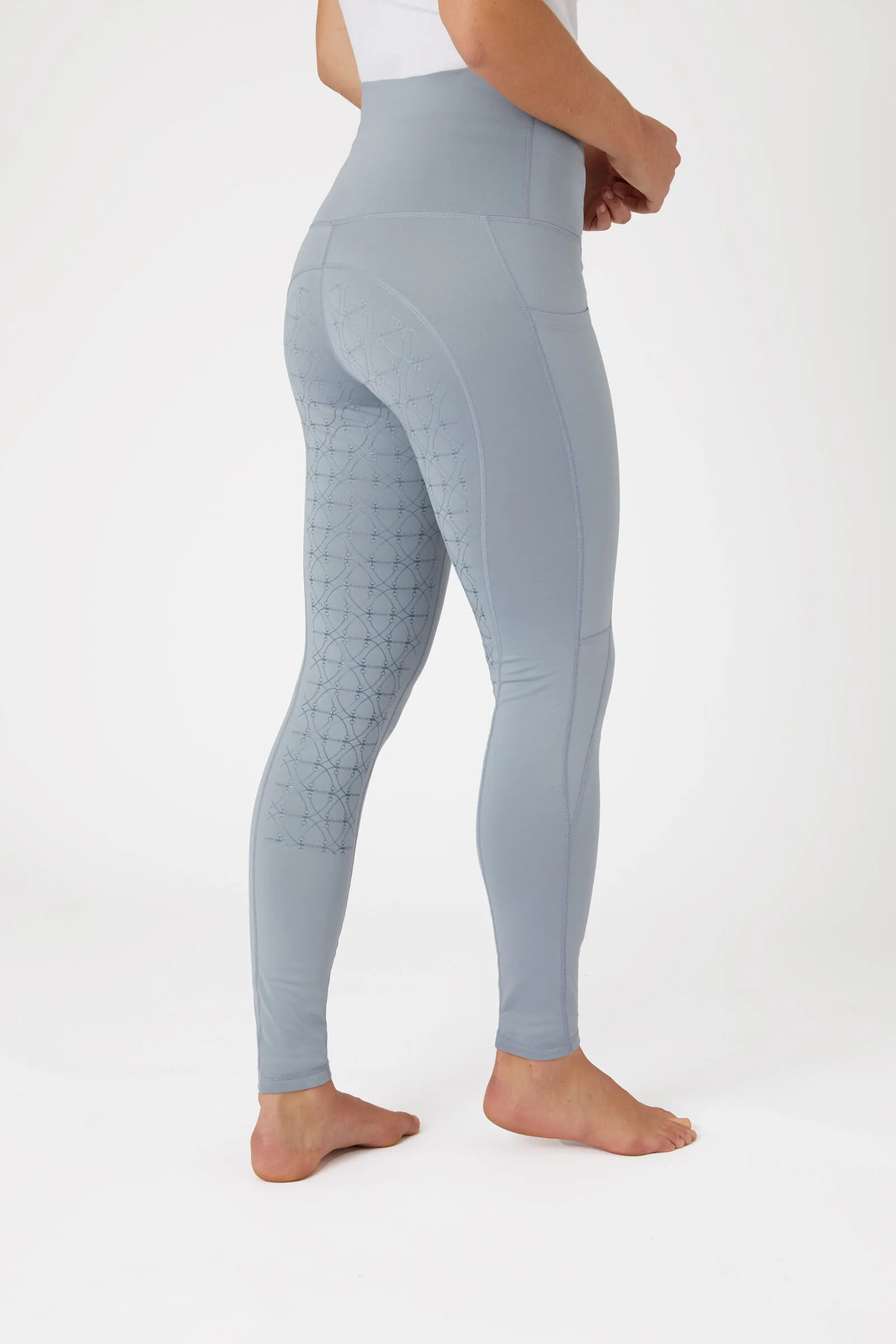 Horze Mette Leggins da equitazione termici con full seat e vita alta