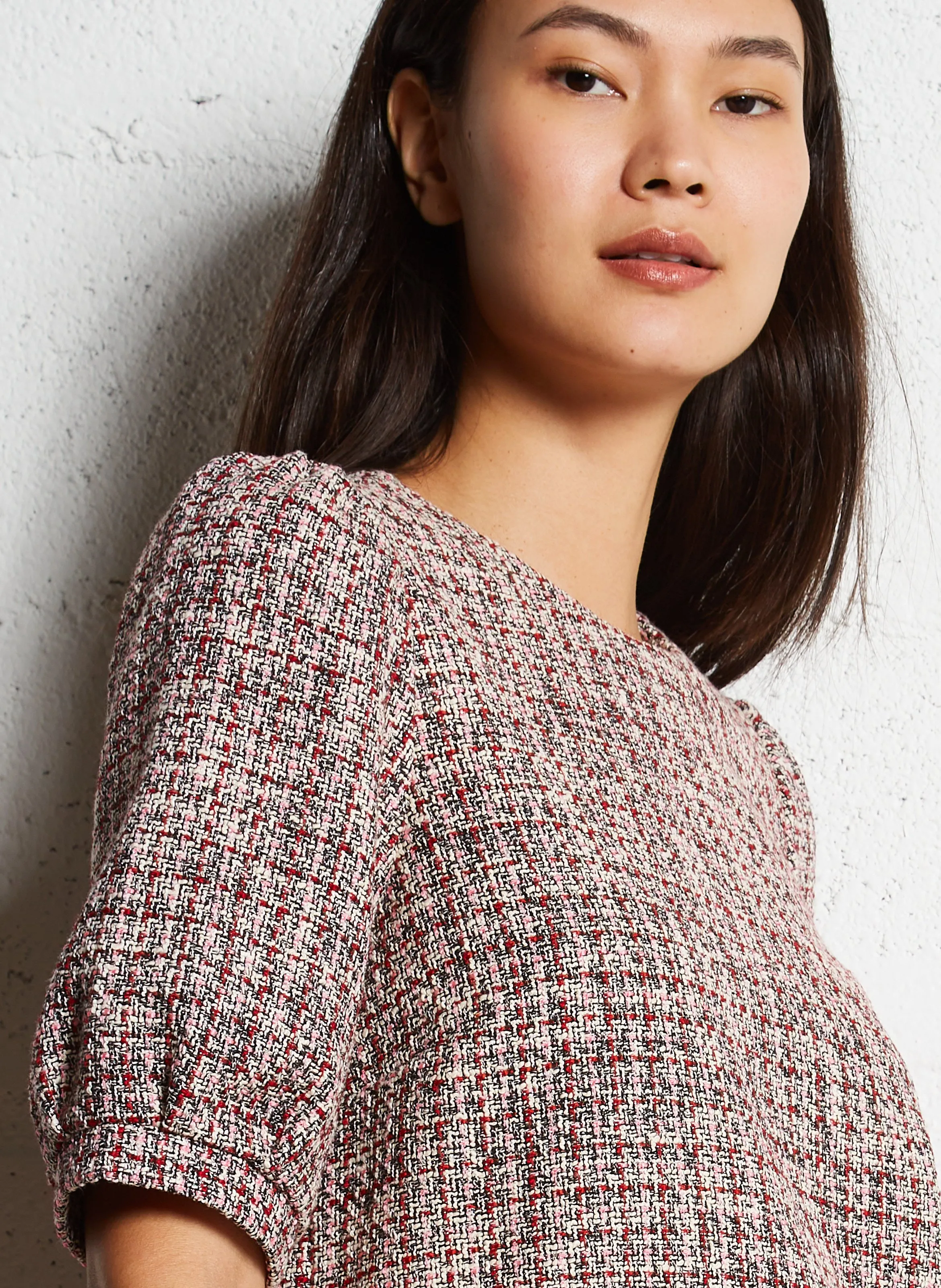  I CODE   Top dritto scollo tondo in misto cotone | Rosso