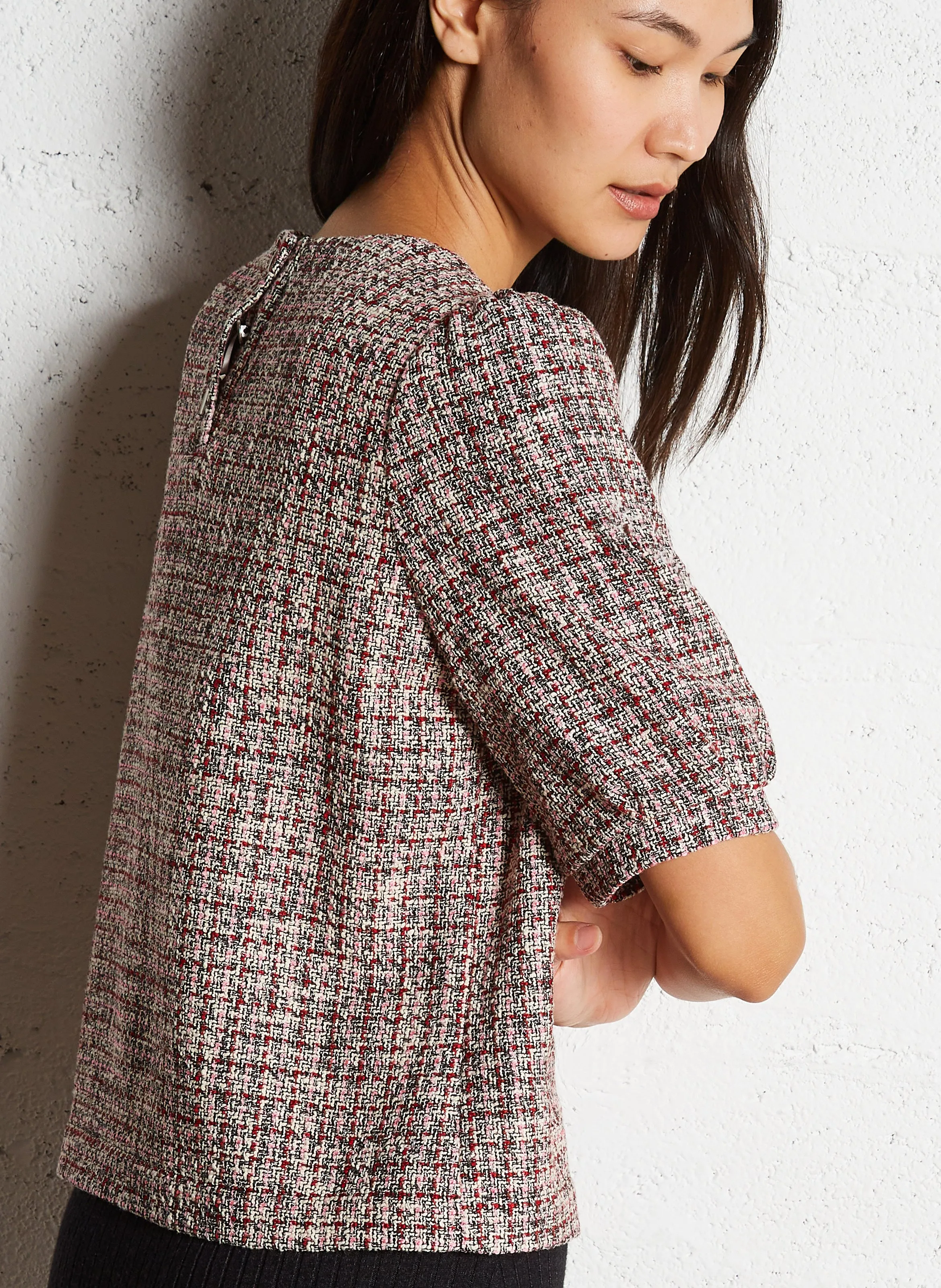  I CODE   Top dritto scollo tondo in misto cotone | Rosso