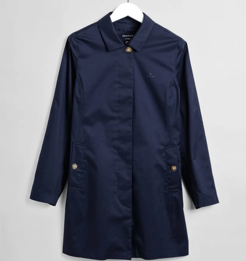 Impermeabile Gant donna blu tech prep con bottoni 4751018