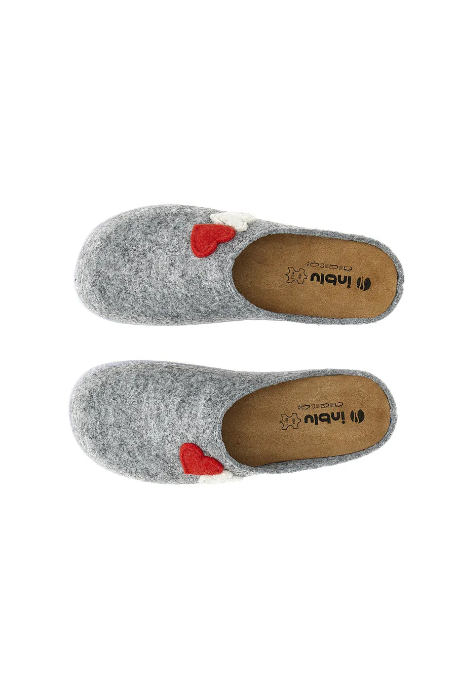   INBLU Pantofole Grigie con Cuori Inblu 35 CS