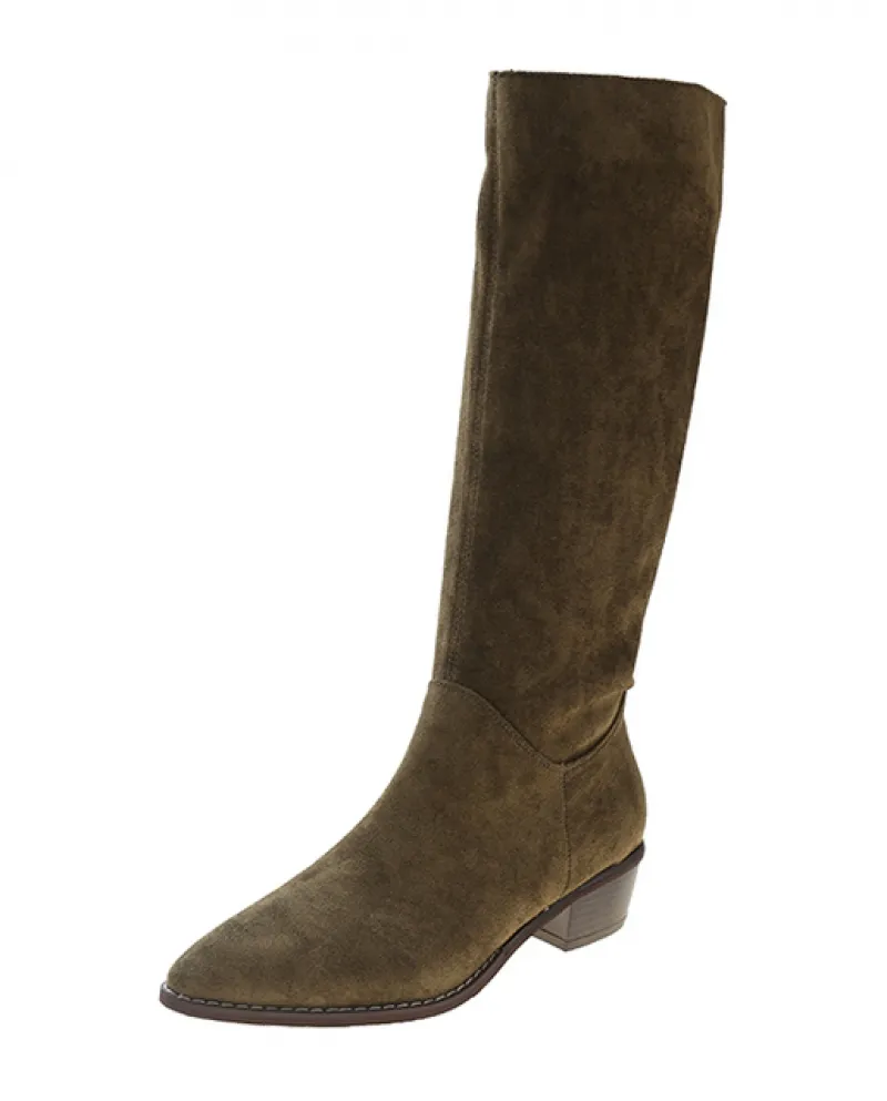 Inverno Nuovo Scamosciato Alti Al Ginocchio Chelsea Stivali Da Donna Moda Gladiatore A Punta Scarpe Da Donna Moto Grosso Pompe B
