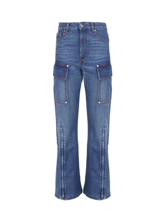 JEANS CARGO RETRÒ IN DENIM DI COTONE
