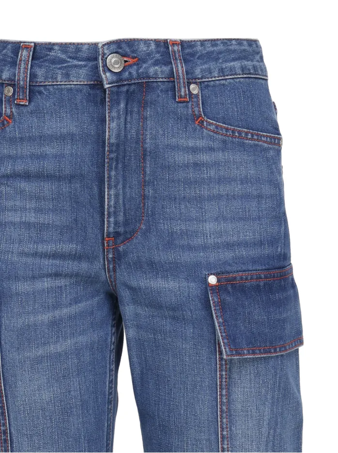 JEANS CARGO RETRÒ IN DENIM DI COTONE