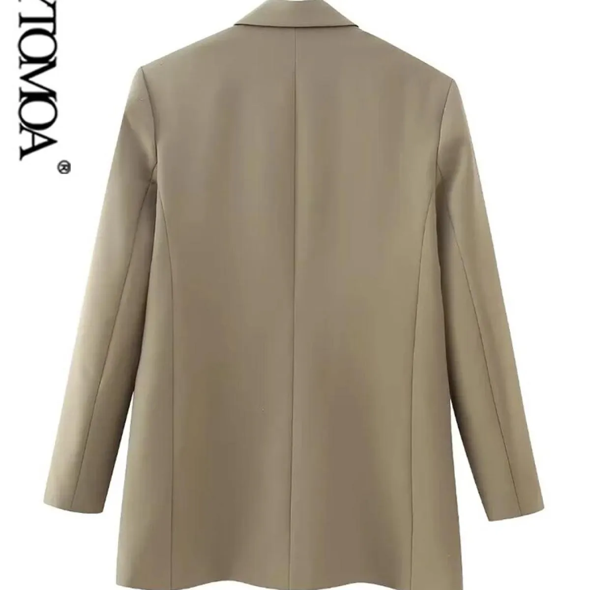 Kpytomoa Cappotto blazer dritto con bottone singolo moda donna Vintage maniche lunghe tasche con patta Capispalla femminile Top