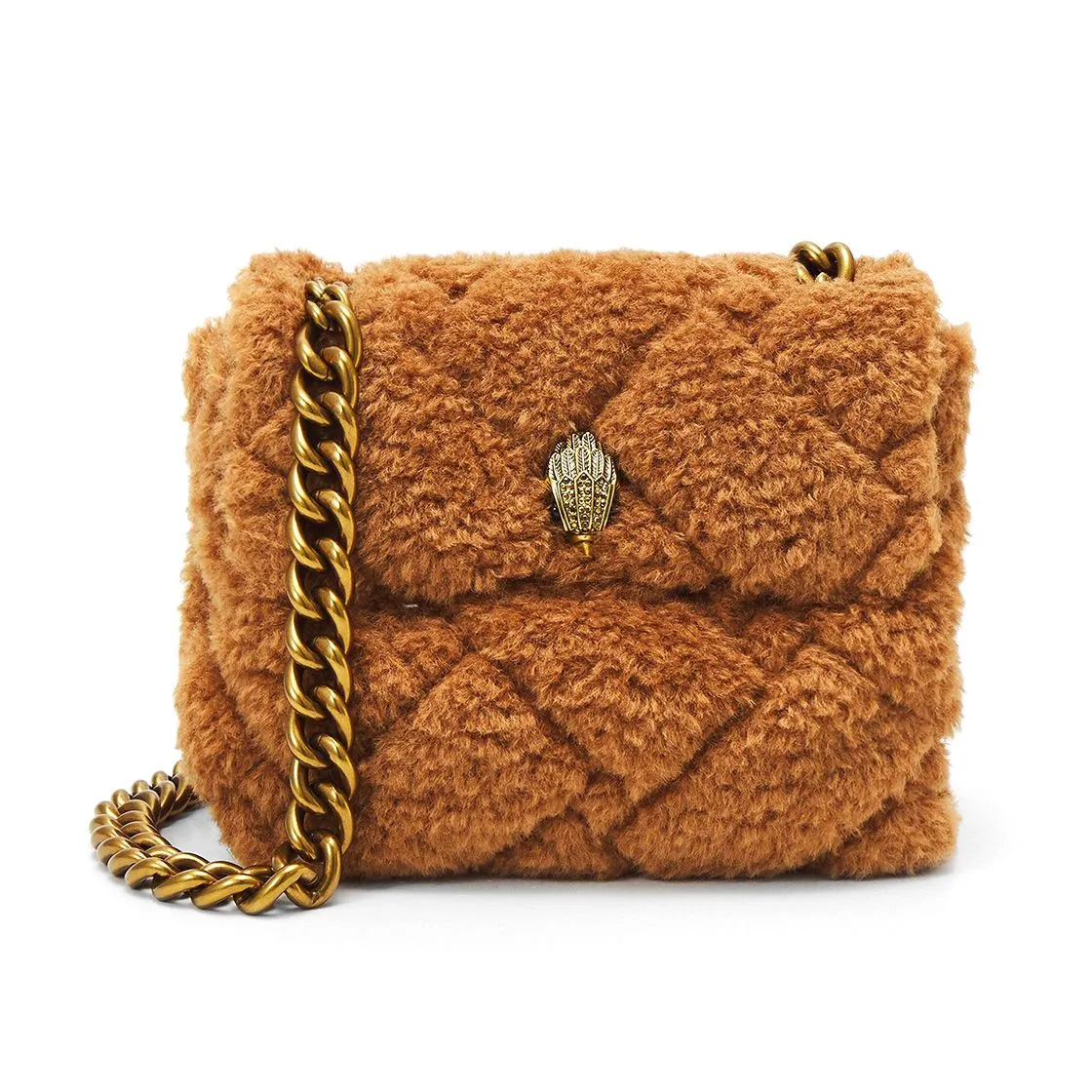 KURT GEIGER Kensington Soft Sq - Borsa a Tracolla in Tessuto Marrone / Camel    