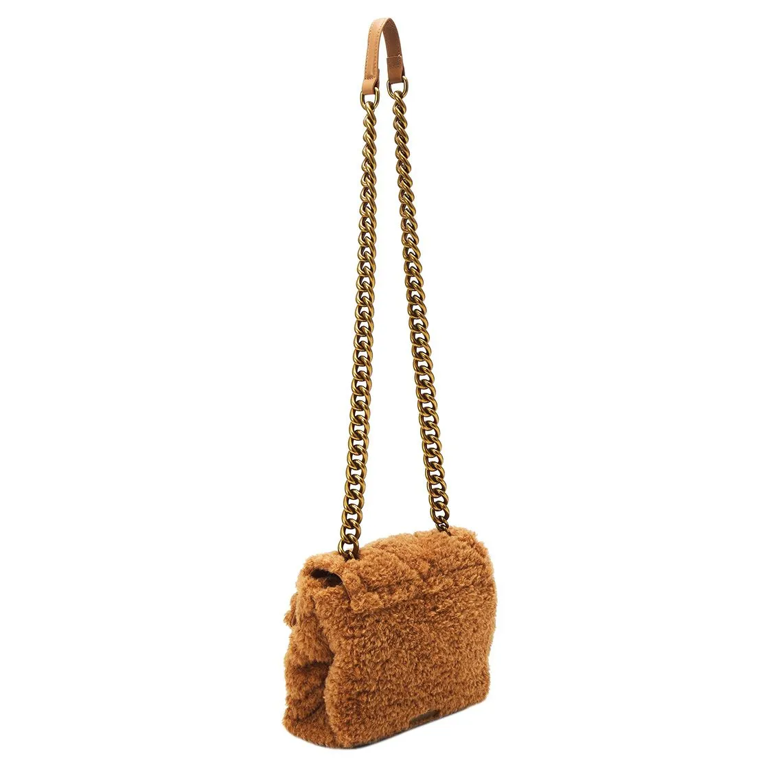 KURT GEIGER Kensington Soft Sq - Borsa a Tracolla in Tessuto Marrone / Camel    