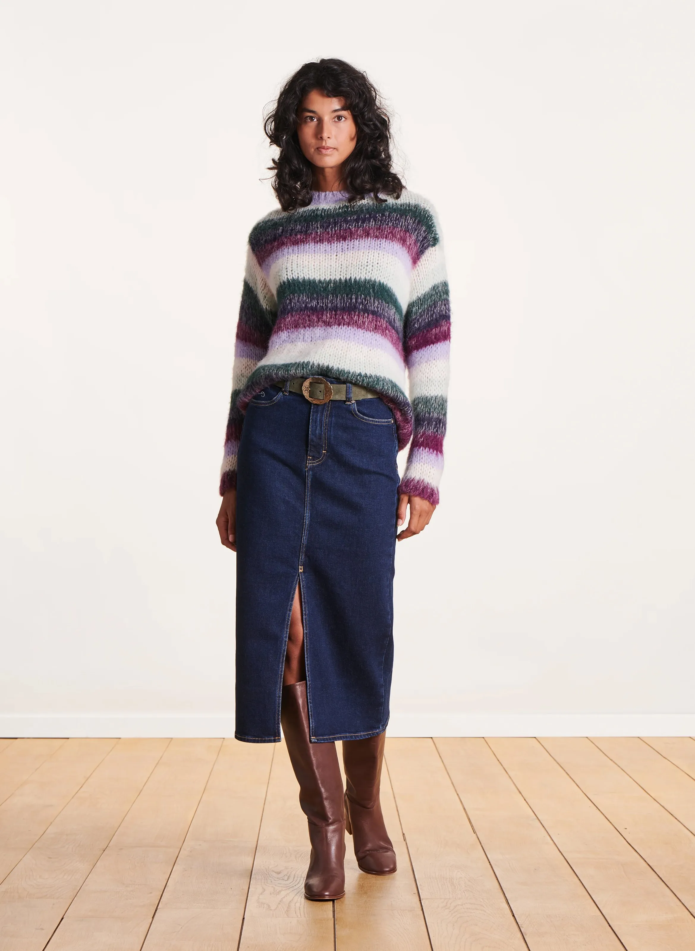  LA FEE MARABOUTEE   Gonna longuette in denim | Blu