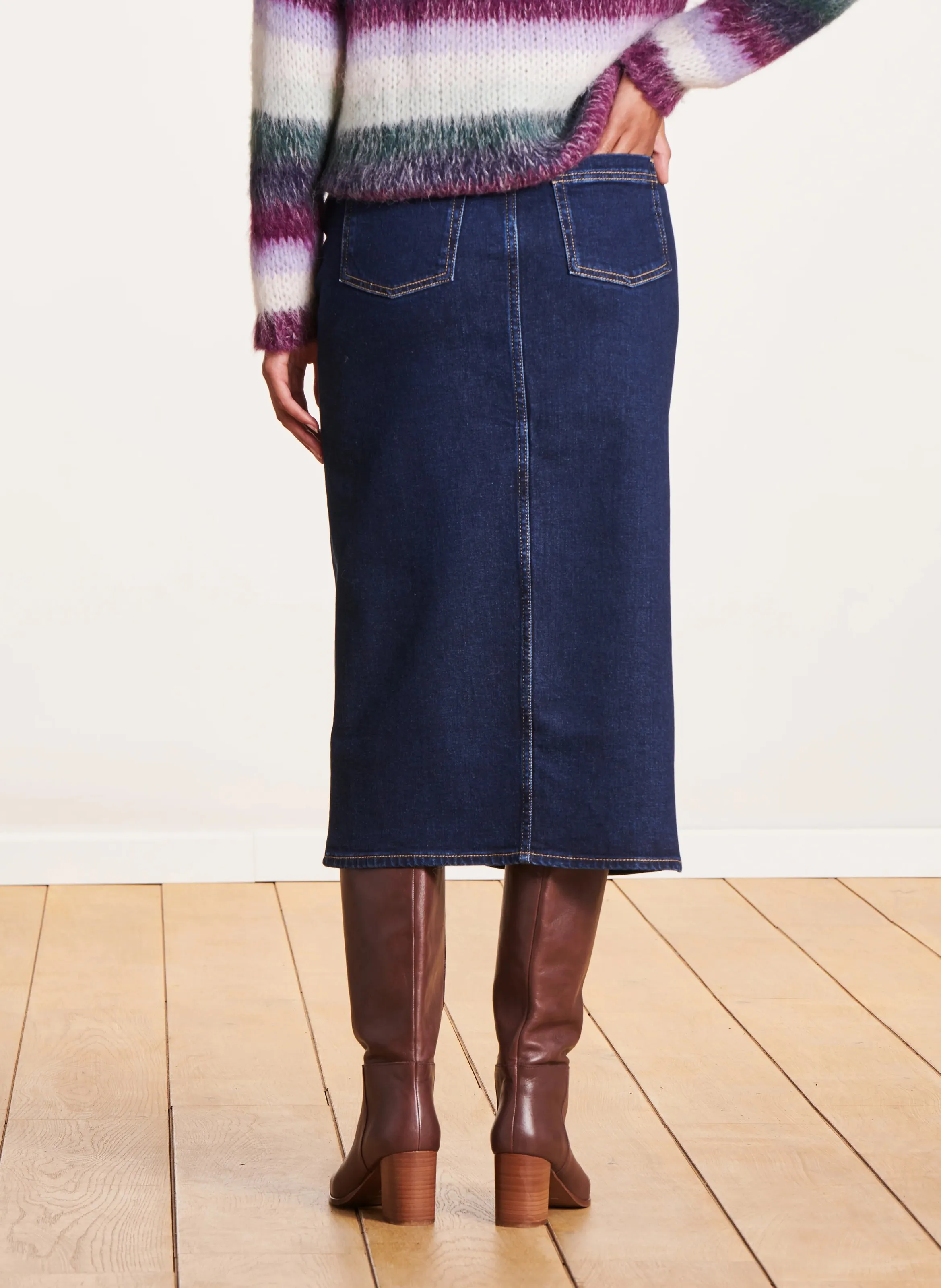  LA FEE MARABOUTEE   Gonna longuette in denim | Blu
