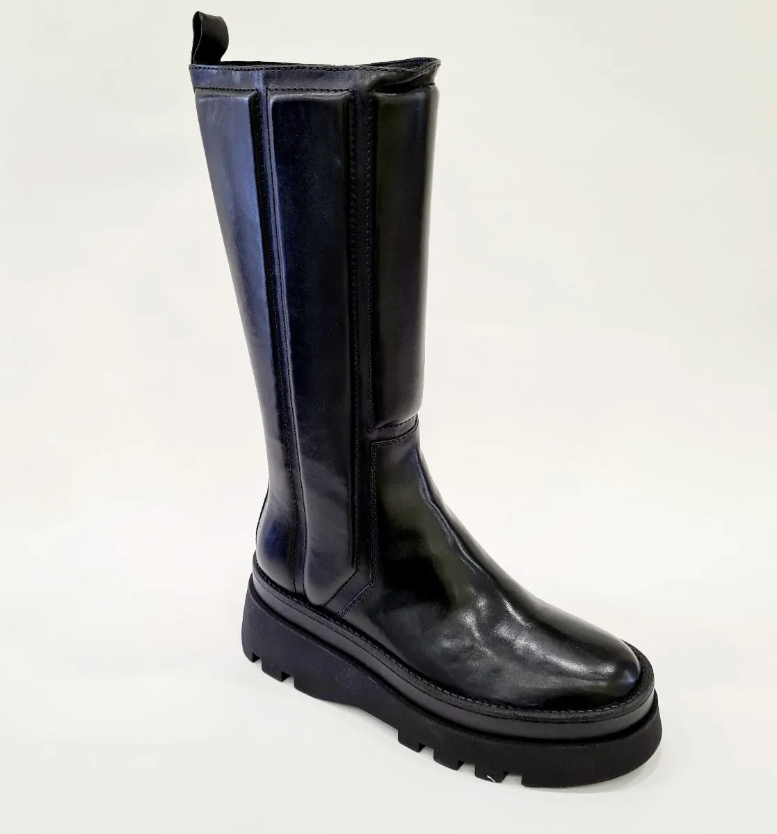 Les Poèmes stivale fondo gomma para alta 6 cm  pelle black rif.737