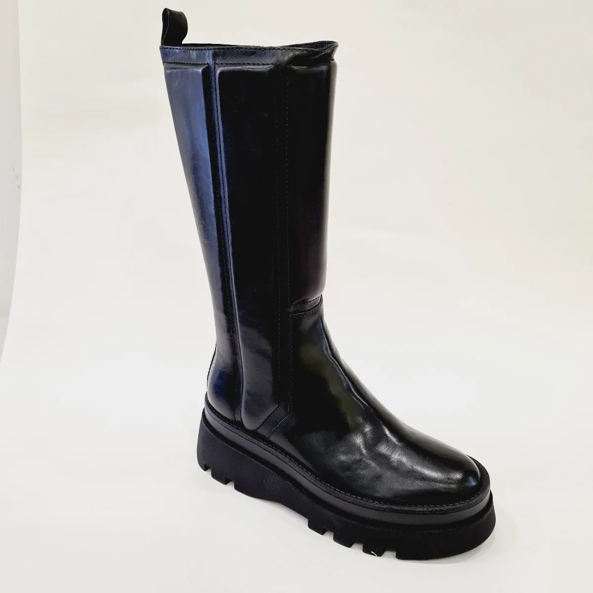 Les Poèmes stivale fondo gomma para alta 6 cm  pelle black rif.737