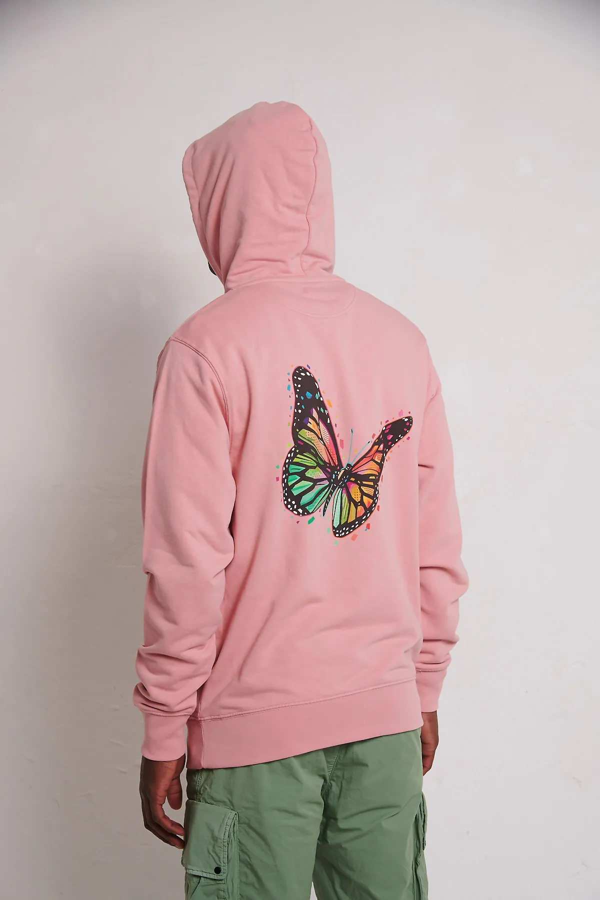 LIMITLEX Felpa rosa con stampa “BUTTERFLY” sulla schiena