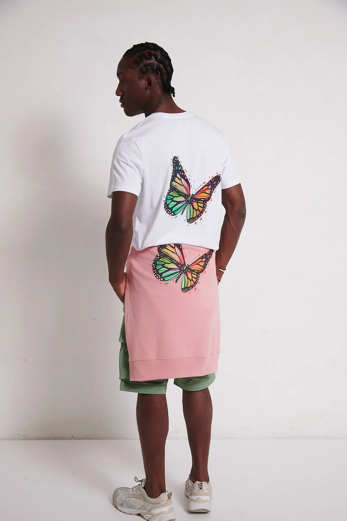 LIMITLEX Felpa rosa con stampa “BUTTERFLY” sulla schiena