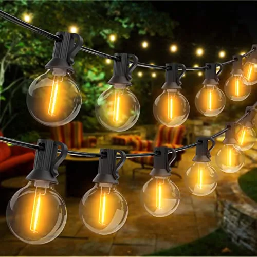 litogo Catena Luminosa Esterno, 35.5M Luci da Esterno Giardino, 50+2 G40 LED Plastica Lampadine 2700K, Impermeabile Luci da Giar