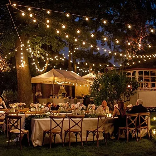 litogo Catena Luminosa Esterno, 35.5M Luci da Esterno Giardino, 50+2 G40 LED Plastica Lampadine 2700K, Impermeabile Luci da Giar