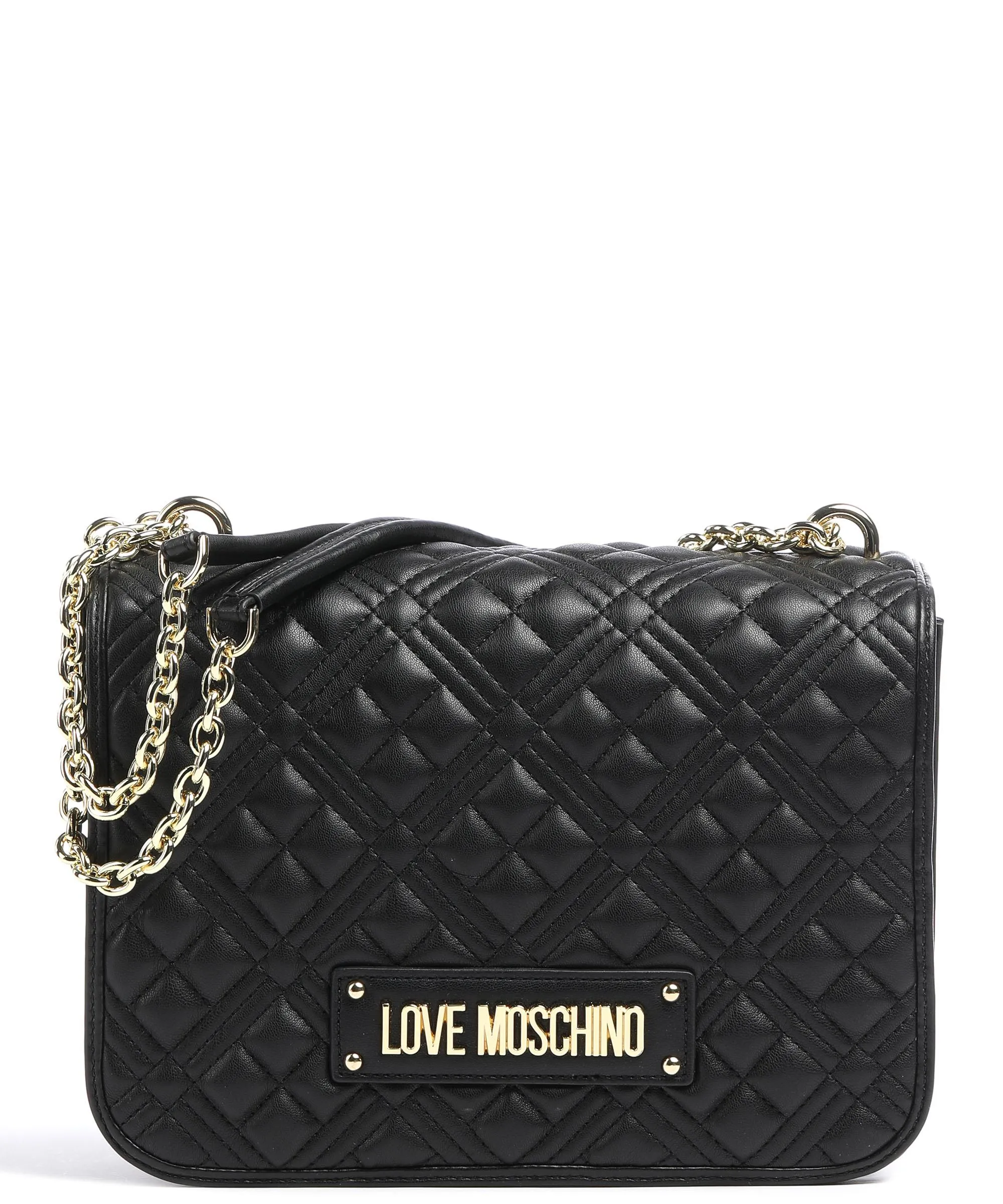  Love Moschino Quilted Borsa a spalla pelle sintetica nero  