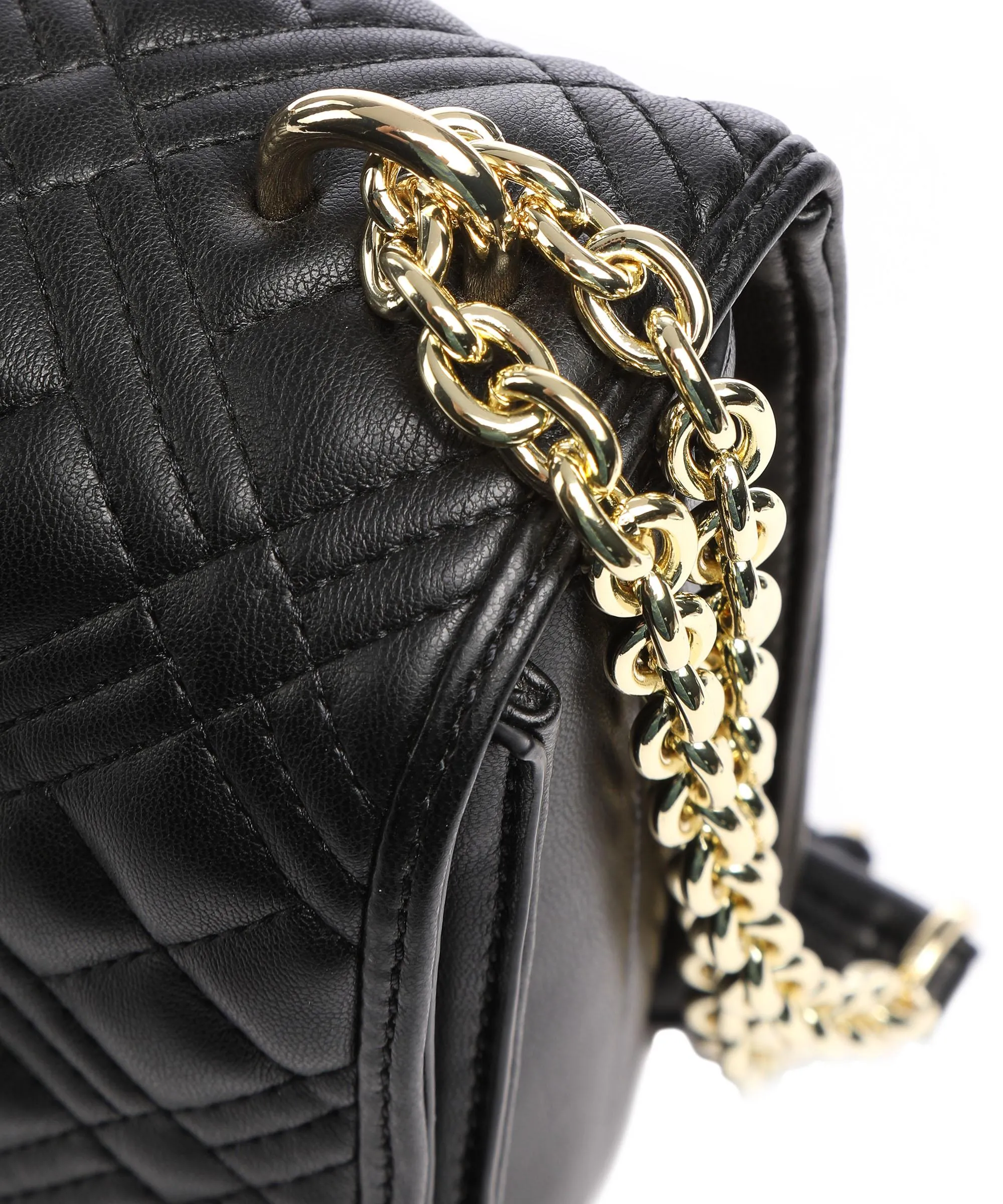  Love Moschino Quilted Borsa a spalla pelle sintetica nero  