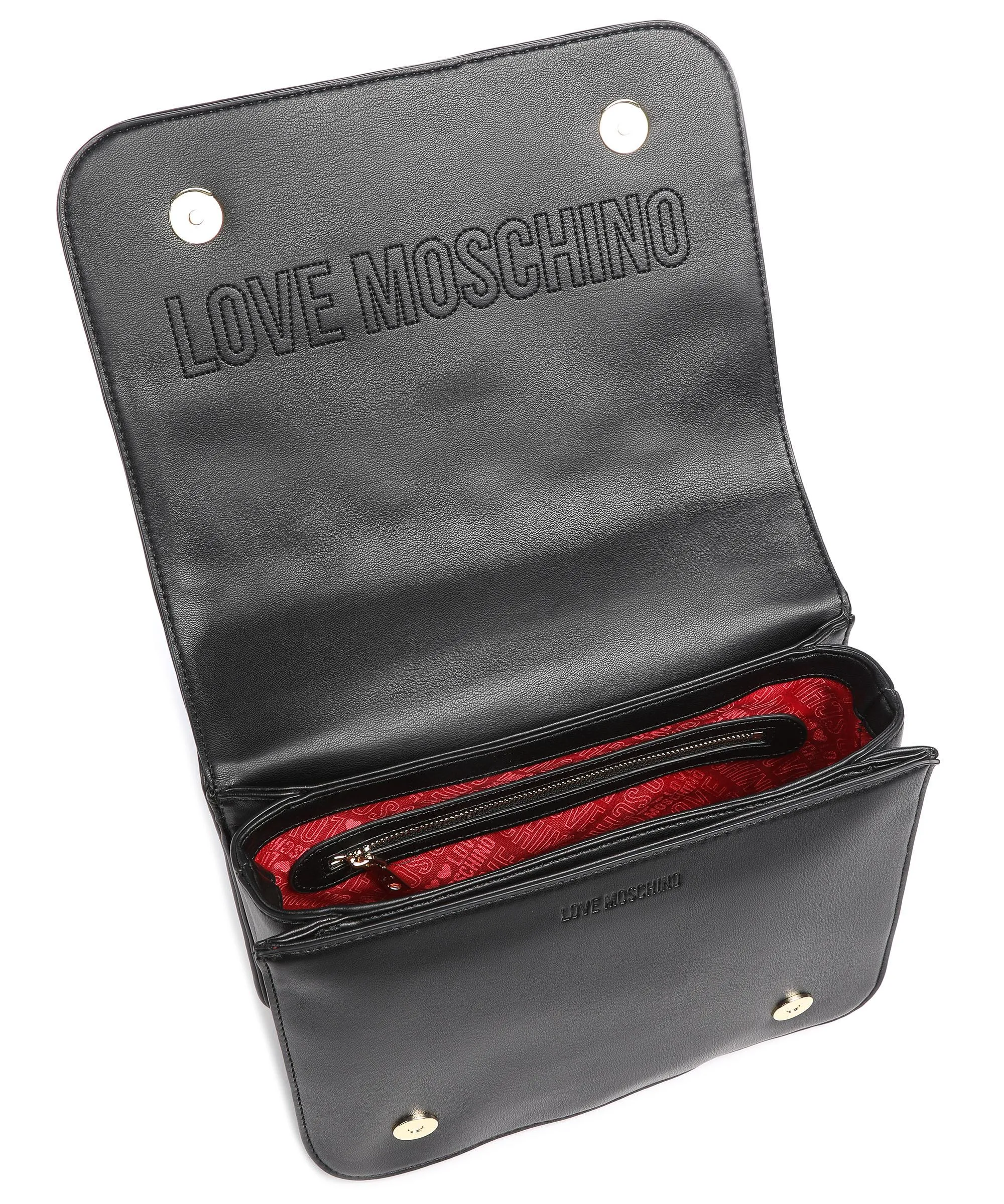 Love Moschino Quilted Borsa a spalla pelle sintetica nero  
