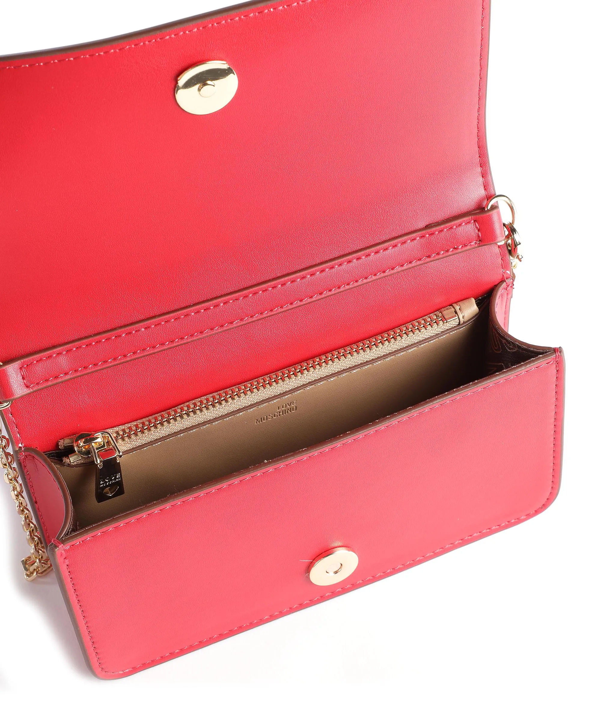  Love Moschino Square Love Borsa a tracolla pelle sintetica rosso  
