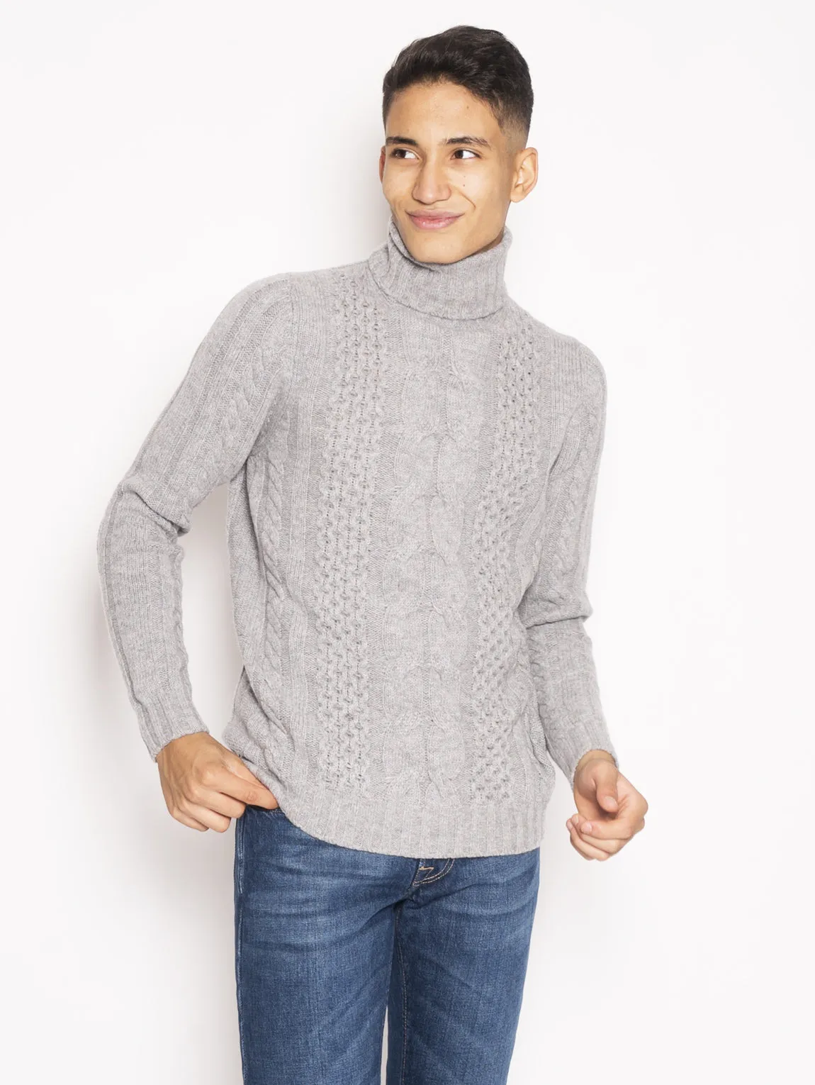 Lupetto in Misto Cashmere Grigio