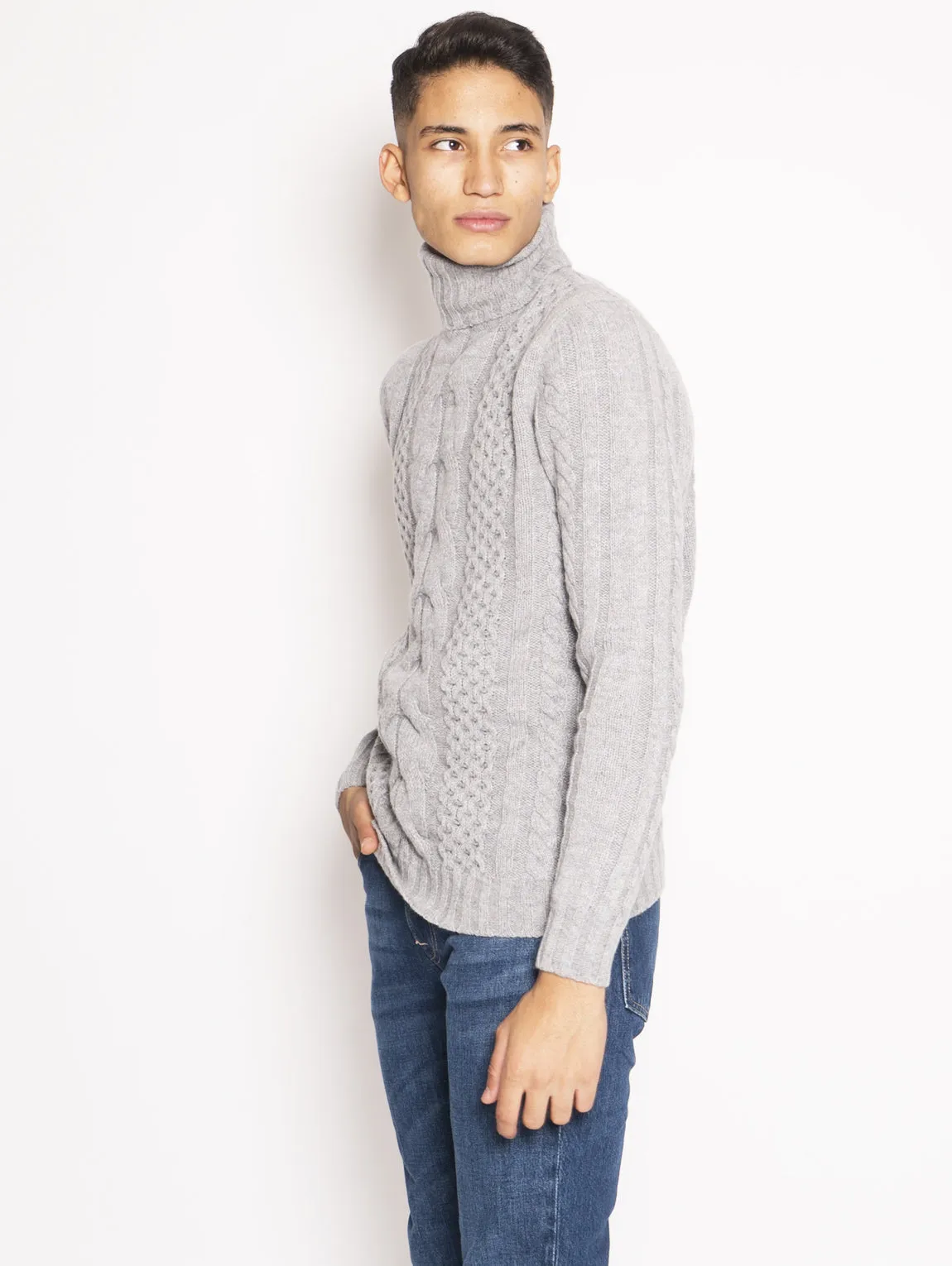 Lupetto in Misto Cashmere Grigio