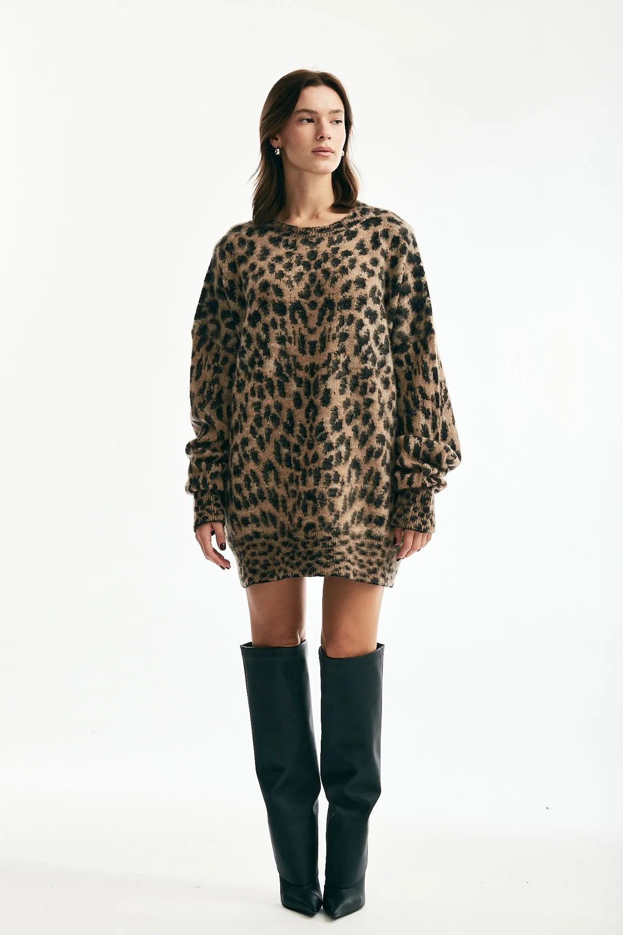 Maglia abito over animalier 