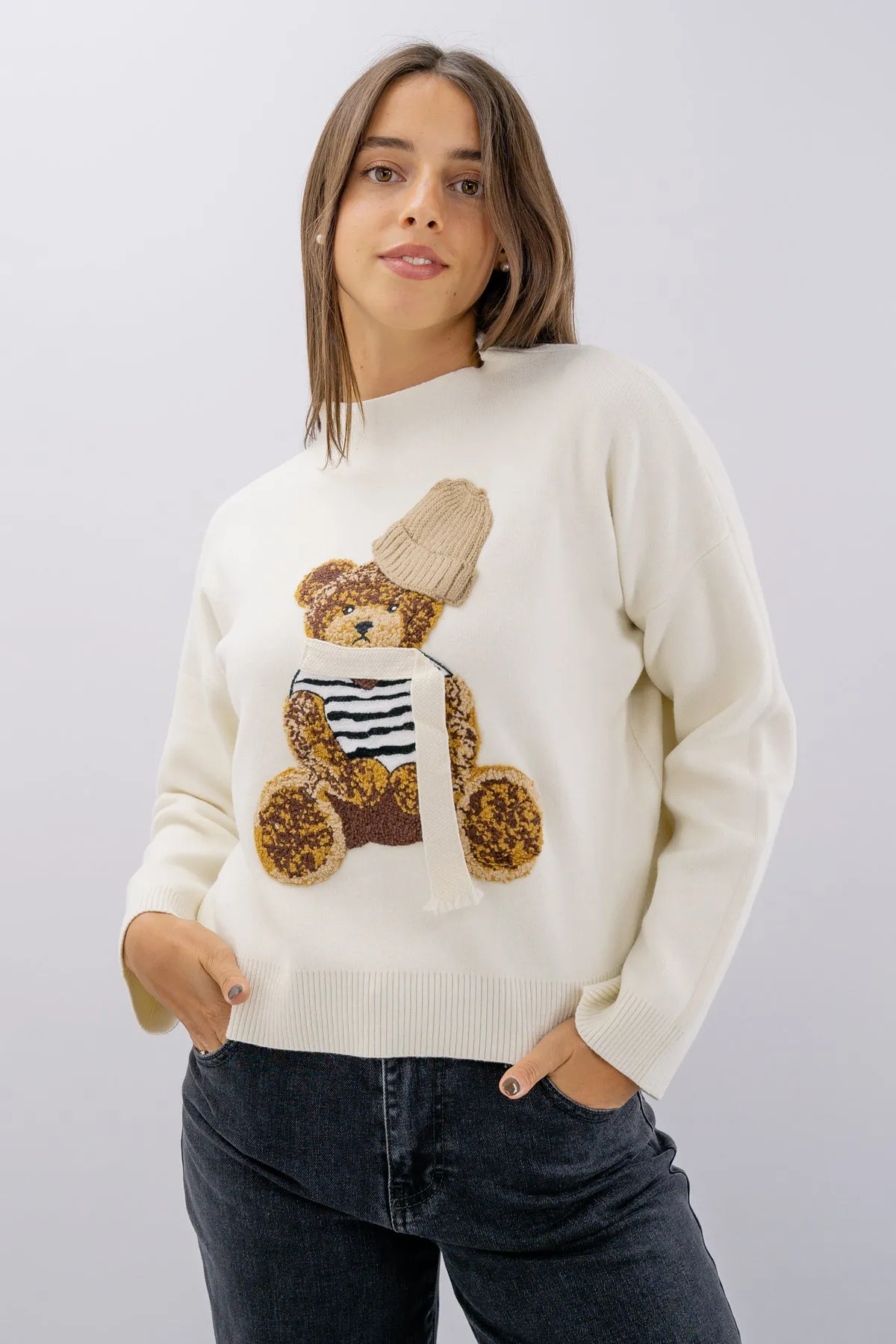 Maglia con orsetto raffinato