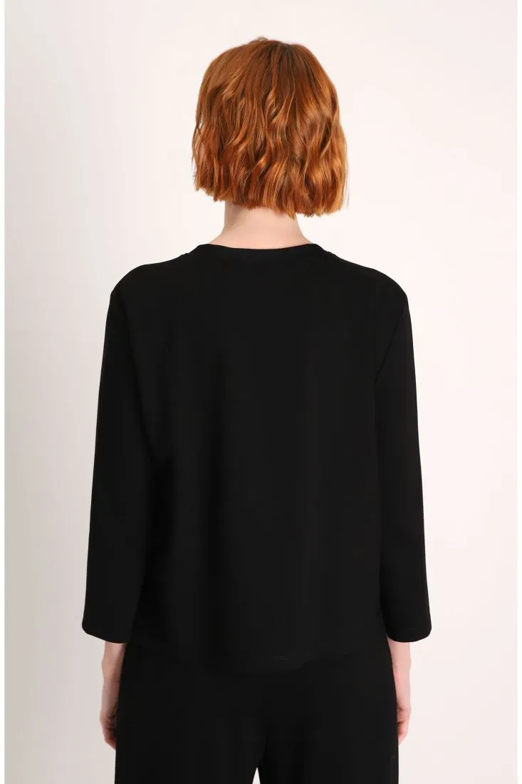 Maglia girocollo con bande laterali