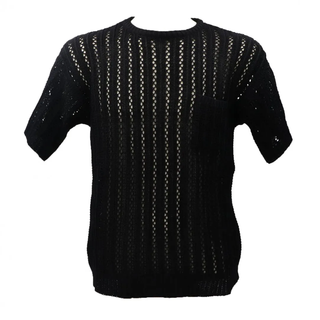 MAGLIA OVER PARICOLLO TRAFORI M47 Nero