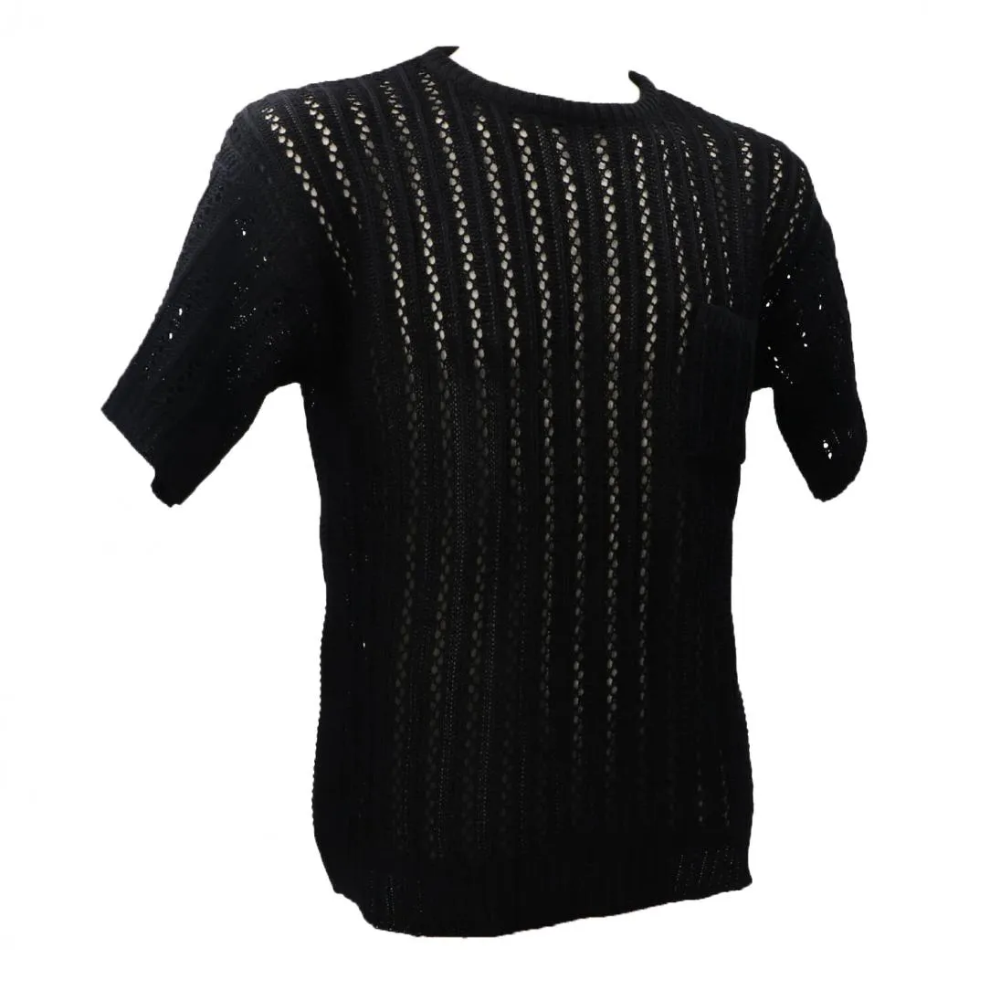 MAGLIA OVER PARICOLLO TRAFORI M47 Nero