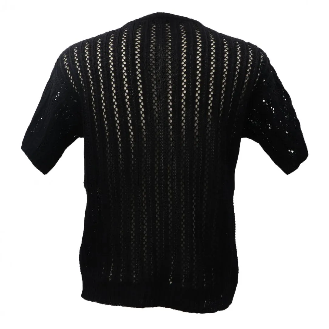 MAGLIA OVER PARICOLLO TRAFORI M47 Nero
