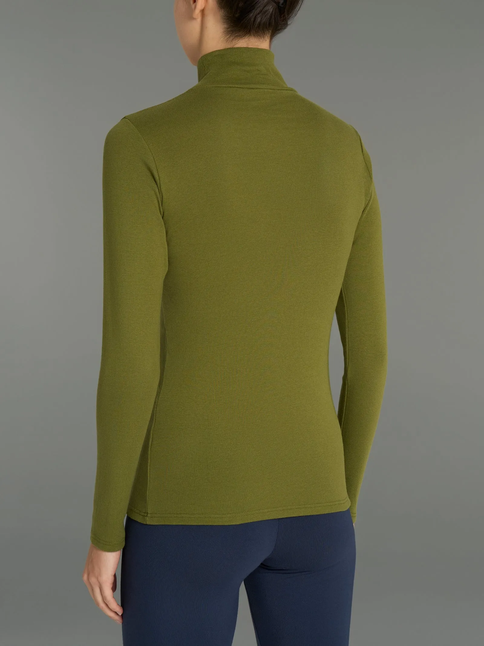 Maglietta collo alto in Eco Cotton - Sphagnum