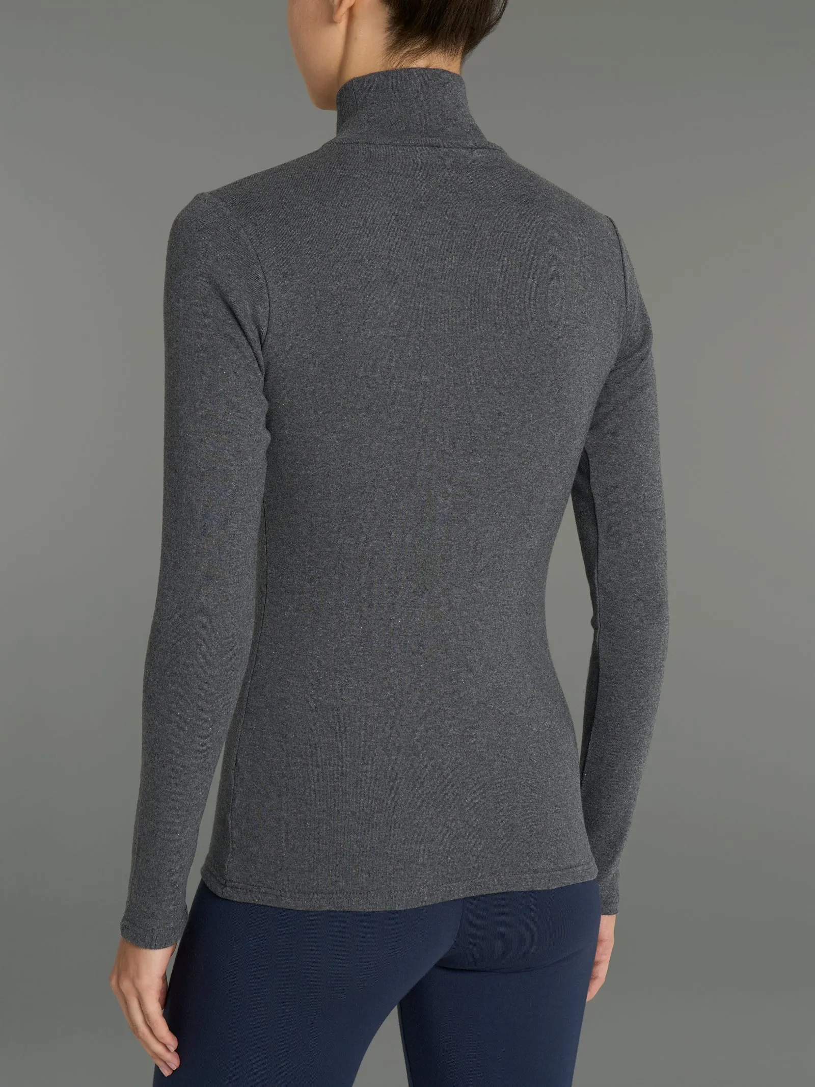 Maglietta collo alto in Eco Cotton - Sphagnum