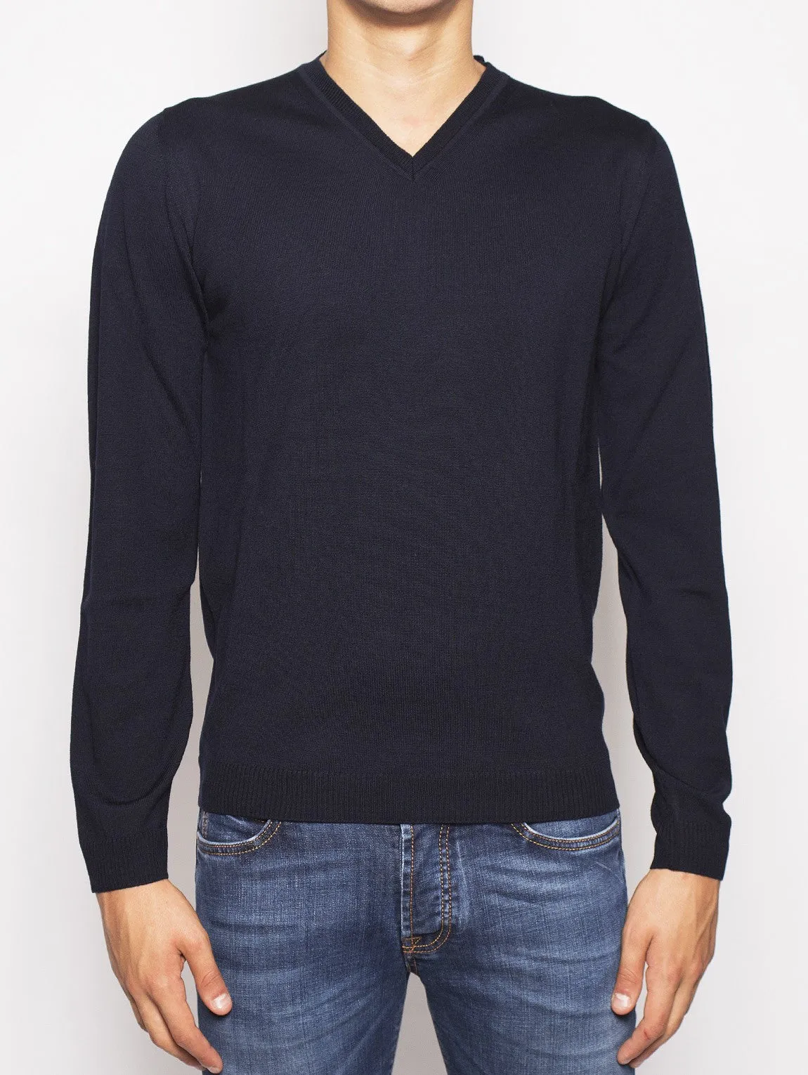 Maglione con Profili Elastici Dark Blue