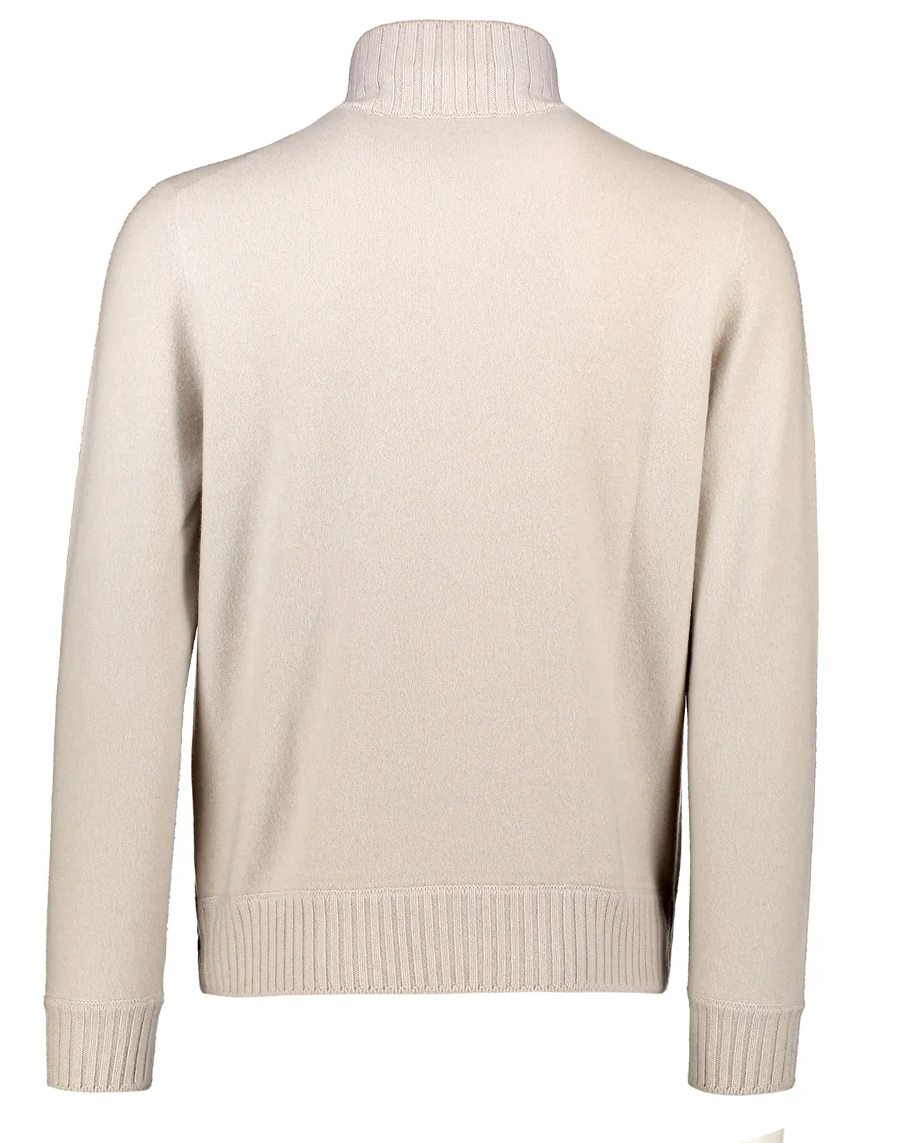 Maglione con zip cashmere beige