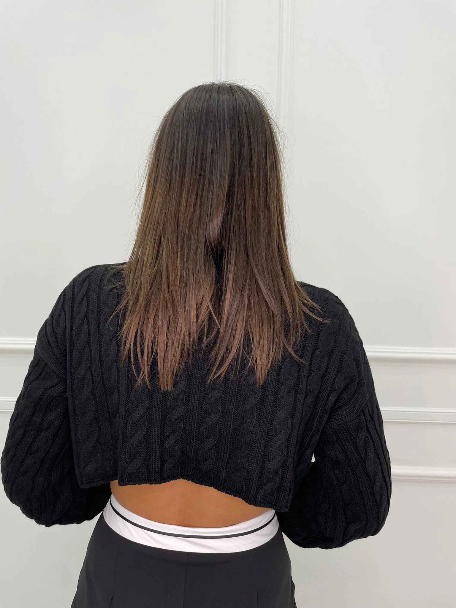 Maglione crop tinta unita