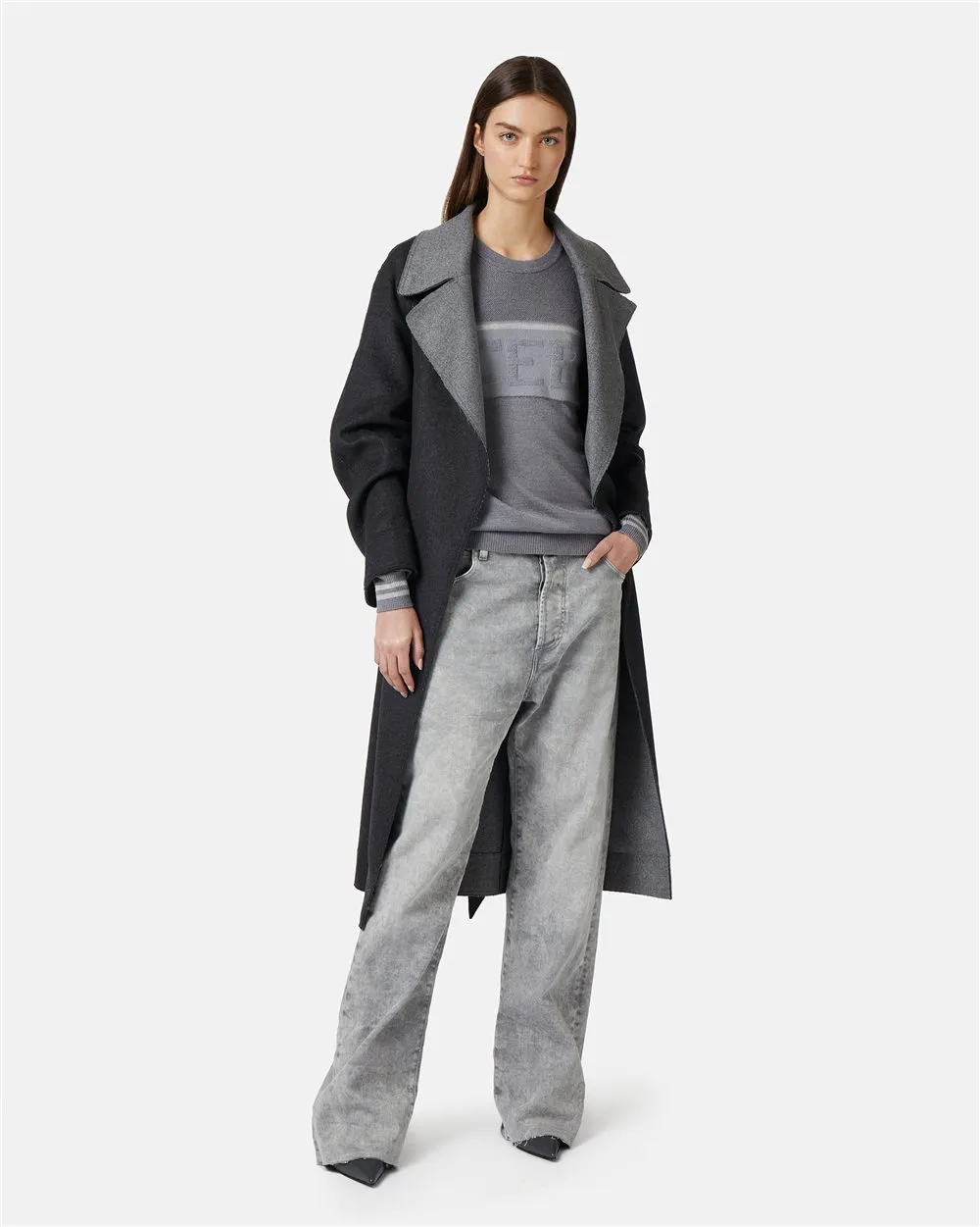 Maglione girocollo in lana merinos
